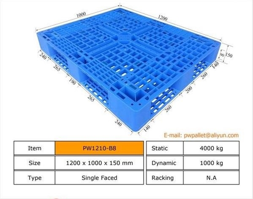 Verpackungspallet mit OEM Stapelbare Kunststoffpalette MOQ 450 Stück