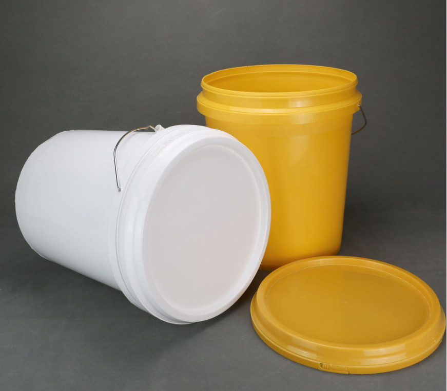 Schnapp auf Deckel Stackbare weiße 5 Liter Plastik Eimer mit Dichtung für die vielseitige Lagerung