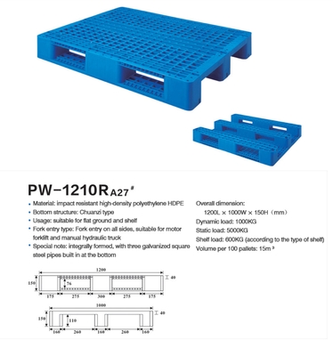 Gabelstapler 9 Fuß Hochleistungskunststoffpalette-multi feuchtigkeitsfester Standardauflagen-verdickte