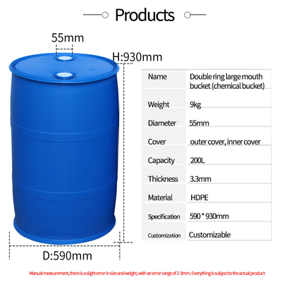 HDPE 200L blaue Plastikfass-Trommel für Chemikalienlager