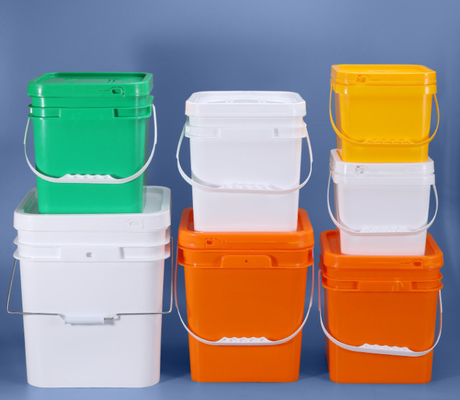100% Rohstoffe pp. quadrieren Plastikeimer mit Griff