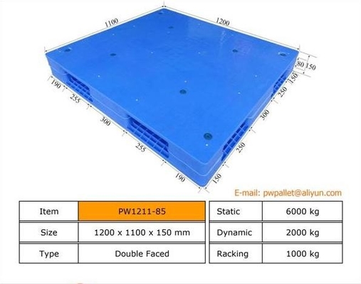 Blaue Stackbare Kunststoffpalette mit Mindestbestellmenge von 450 Stück