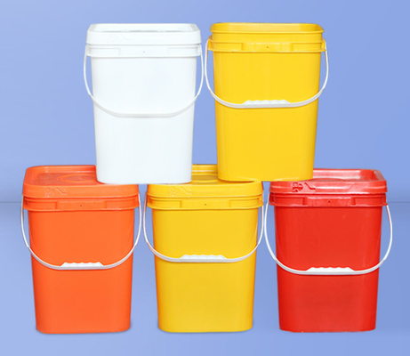 Chemikalienbeständiges weißes quadratisches Plastikbecken mit Griff und Deckel