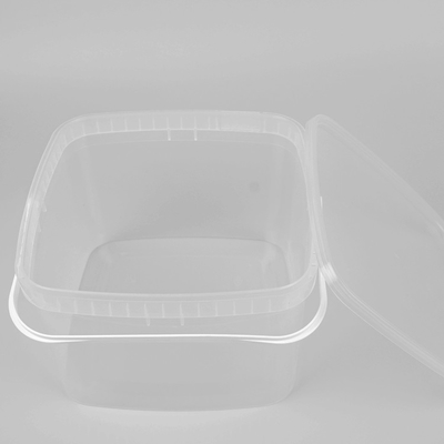 Transparenter Plastikeimer-klarer quadratischer Eimer Soem-ODM-Willkommens-3L für Nahrungsmittelgebäck