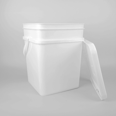 Quadrat-Plastikeimer-Weiß PET 18L pp. mit gutem, Deckel versiegelnd