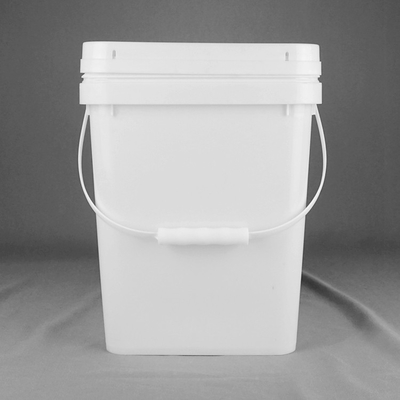 Chemikalienbeständiges weißes quadratisches Plastikbecken mit Griff und Deckel