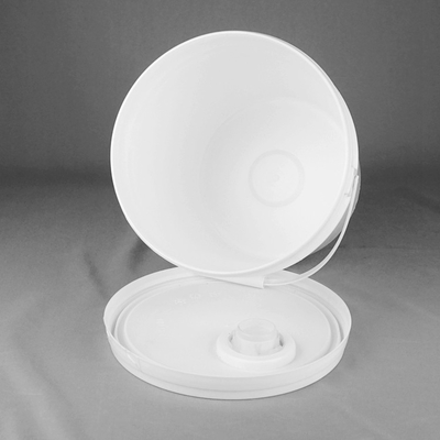 Siebdruck-weißer Plastik schöpft 5 Gallone mit Deckel